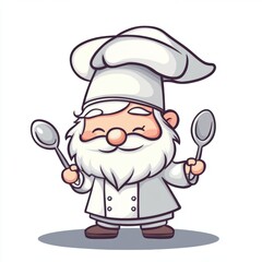 Naklejka premium Cute gnome chef