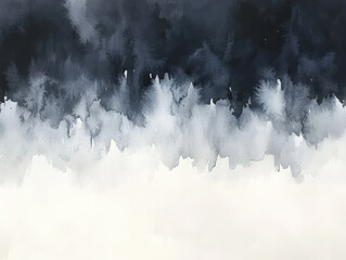 Abstract watercolor art with matte black and gray tones