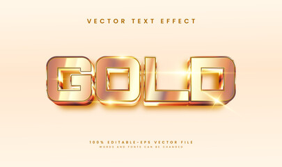 Gold 3d editable vector text effect, with golden luxury concept.
