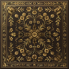 Elegant Floral Design in Gold and Dark Background