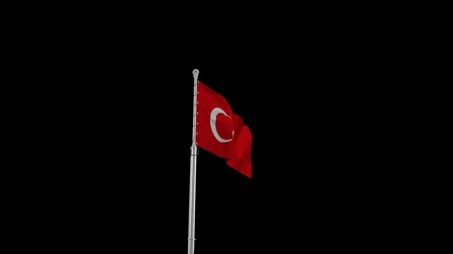 Turkey Flag Waving Loop - Patriotic Animation