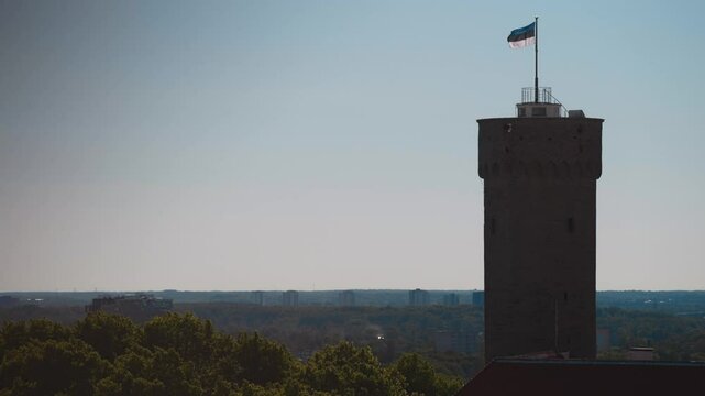 Pikk Hermann. Tower of the Toompea Castle in old Tallinn.