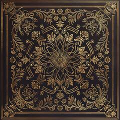 Elegant Gold Floral Pattern on Dark Background
