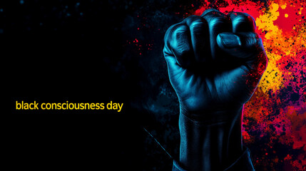 Black Awareness Day November 20. Black person's fist illustration representing the fight for equal rights and worth of black community banner