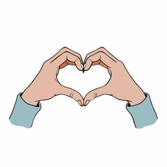 Obraz premium Hands forming a heart shape, symbolizing love and connection in a friendly manner