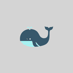 Vector graphic of the illustration of a whale icon with a fountain blowing. This vector is perfect for wallpapers, backgrounds, stickers, t-shirt designs, templates, banners, templates, and branding e