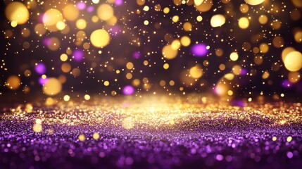 Elegant Purple and Gold Glittering Background for Award-Winning Events
