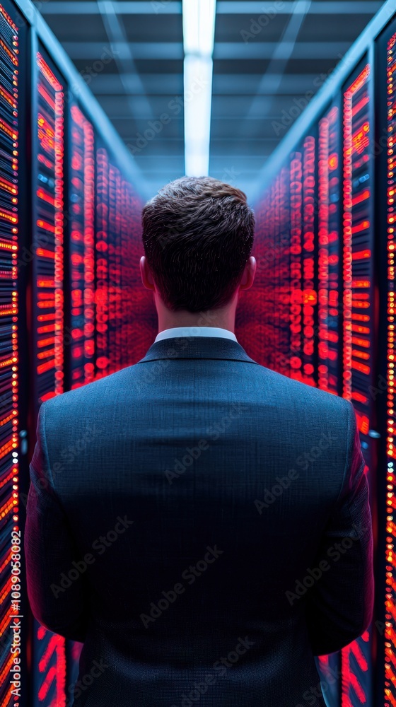 Poster cybersecurity monitoring firewall insights in technology hub