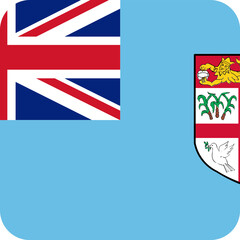 Obraz premium Fiji Flag Square Icon