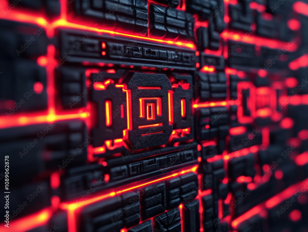 Poster cybersecurity monitoring event firewall protection insights tech abstract