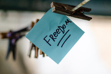 Motivational Word In A BlueSquare Paper Outdoor Composition