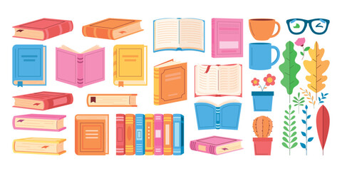 Colorful Collection of Books and Reading Accessories