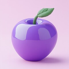 Purple Apple - Minimalist Fruit Icon