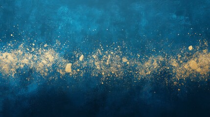 Textured Blue Background with Scattered Golden Particles Creating a Beautiful Artistic Effect for Background Use in Various Creative Projects