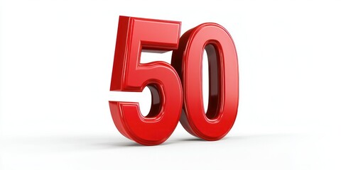 50% on white background.