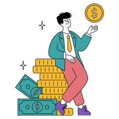 Businessman. Flat Vector Illustration