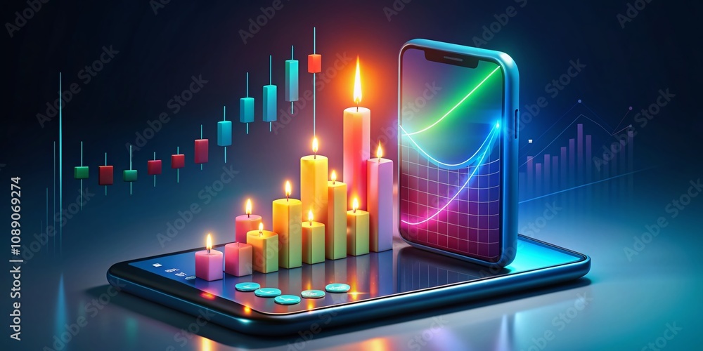 Poster 3d minimal data analysis design representing rising financial trends and strengthening currency on a