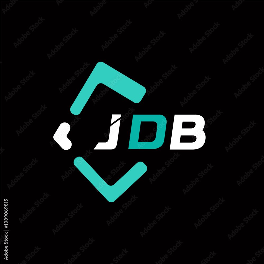 Fototapete jdb creative minimalist letter logo. jdb unique vector initials alphabet letter logo design