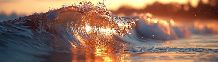 Dynamic wave closeup coastal beach nature photography sunset environment textural detail emphasis