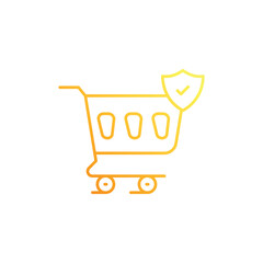 Secure shopping vector icon