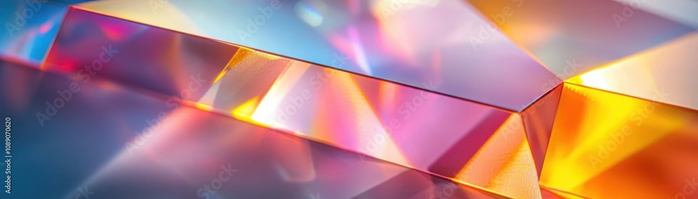 Aufkleber captivating closeup of a prism illuminating its intricate details in a studio setting for artistic e