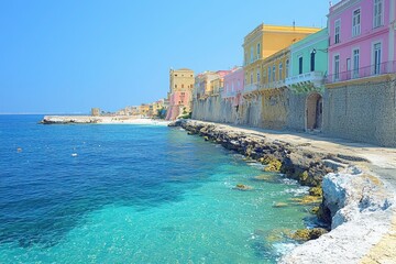 Fototapeta premium Exploring coastal bliss a stunning waterfront city travel guide nature retreat scenic views