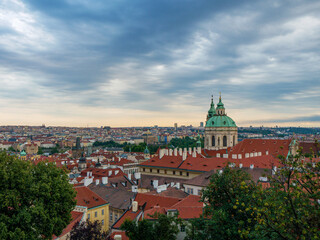panoramic view of a church in Prague
