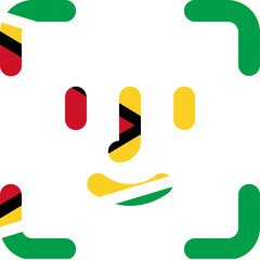 Guyana flag on Face ID outline icon