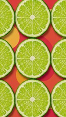 Fototapeta premium Lime-themed seamless pattern with a vivid backdrop