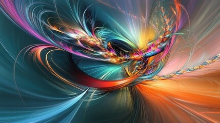 Dynamic abstract art composition digital space wallpaper design vibrant colors visual perspective creative expression