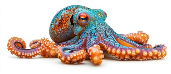 Obraz premium Colorful Octopus Isolated on White Background