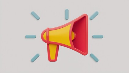 Cheerful Megaphone Icon Marketing  Social Media Graphics