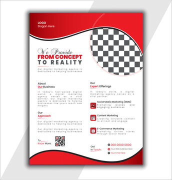 Most Trendy Letterhead Corporate Business Flyer with the Mixer of Gradient Red Black Tone Color; Easily Editable and Customizable Template