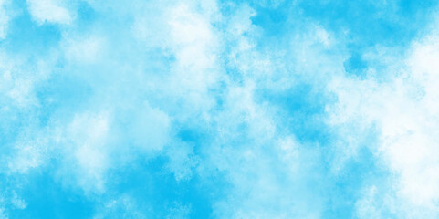 Abstract blue sky Water color background, modern creative themes beautiful concept art, blurred and grainy Blue powder explosion on white background, watercolor painting textured design.