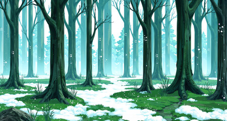 幻想の森の夜明け