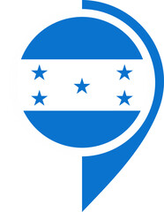 Map Icon Inside Honduras Flag