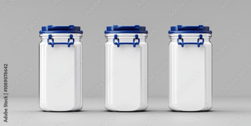 Poster an empty clear package box closed by a lid. modern realistic mockup of a plastic container for dry g