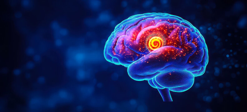 3D Illustration of Human Basal Ganglia Showing Motor Functions, Cognition, Emotions, and Learning Dynamics