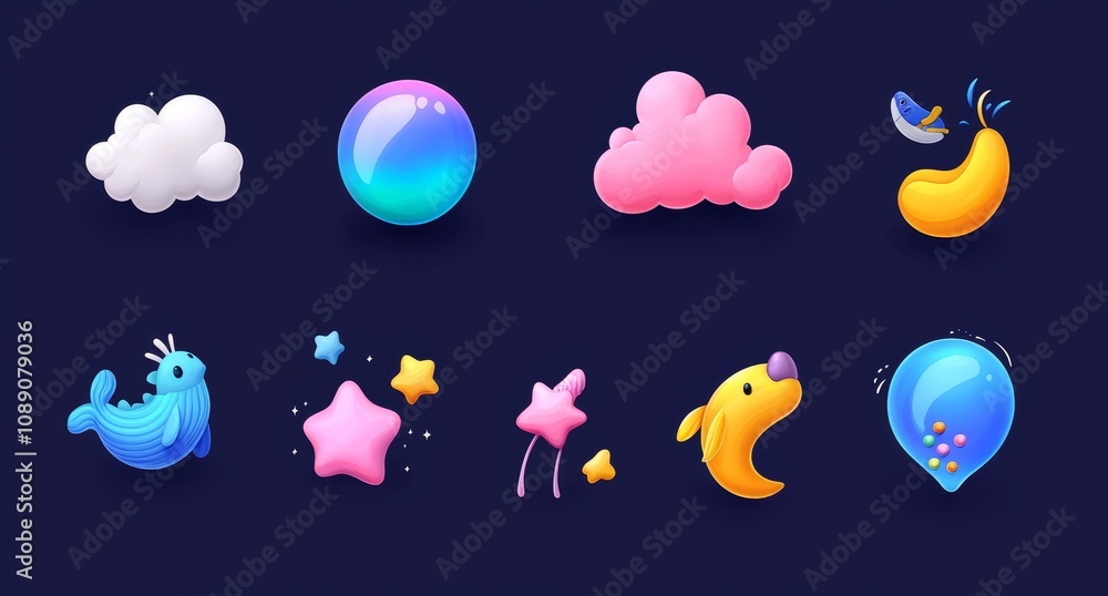 Poster bubble burst sprites used in an animation or game. set of realistic water sphere explosions with spl