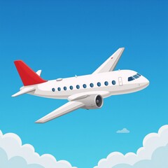 A whimsical cartoon illustration featuring an airplane icon