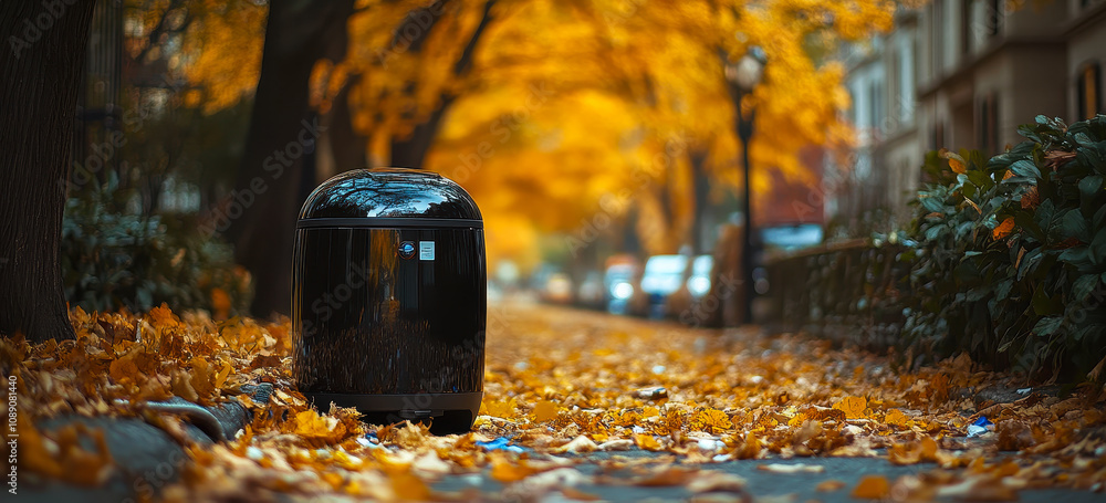 Poster ai-driven robots navigating urban streets for efficient waste collection and cleaner environment