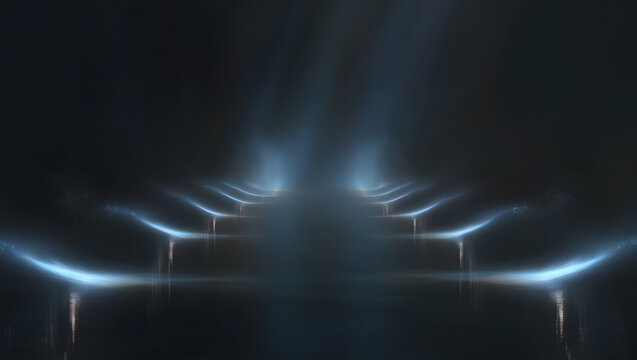 The dark background with spotlights for product presentattion, Gloosy & sleek llok