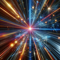 Fototapeta premium Laser Symphony: A Dazzling Display of Light