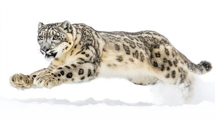 Obraz premium Snow Leopard in Motion