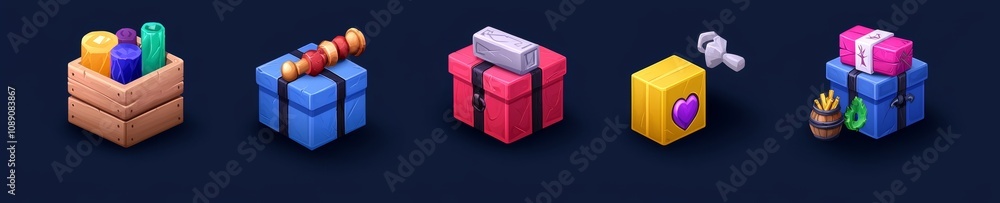 Poster isolated medieval wizard notebook ui game interface icon. isometric medieval alchemy tale with myste
