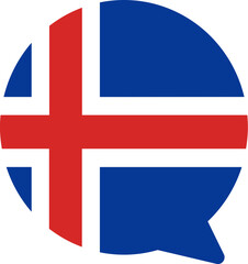 Obraz premium Iceland Falg on Chat Icon