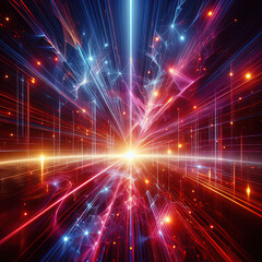 Naklejka premium Laser Symphony: A Dazzling Display of Light