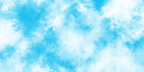 Abstract blue sky Water color background, modern creative themes beautiful concept art, blurred and grainy Blue powder explosion on white background, watercolor painting textured design.