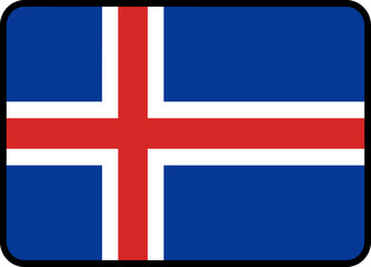 Fototapeta premium Iceland Flag Rounded Rectangle Icon
