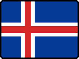 Fototapeta premium Iceland Flag Smooth rectangle icon
